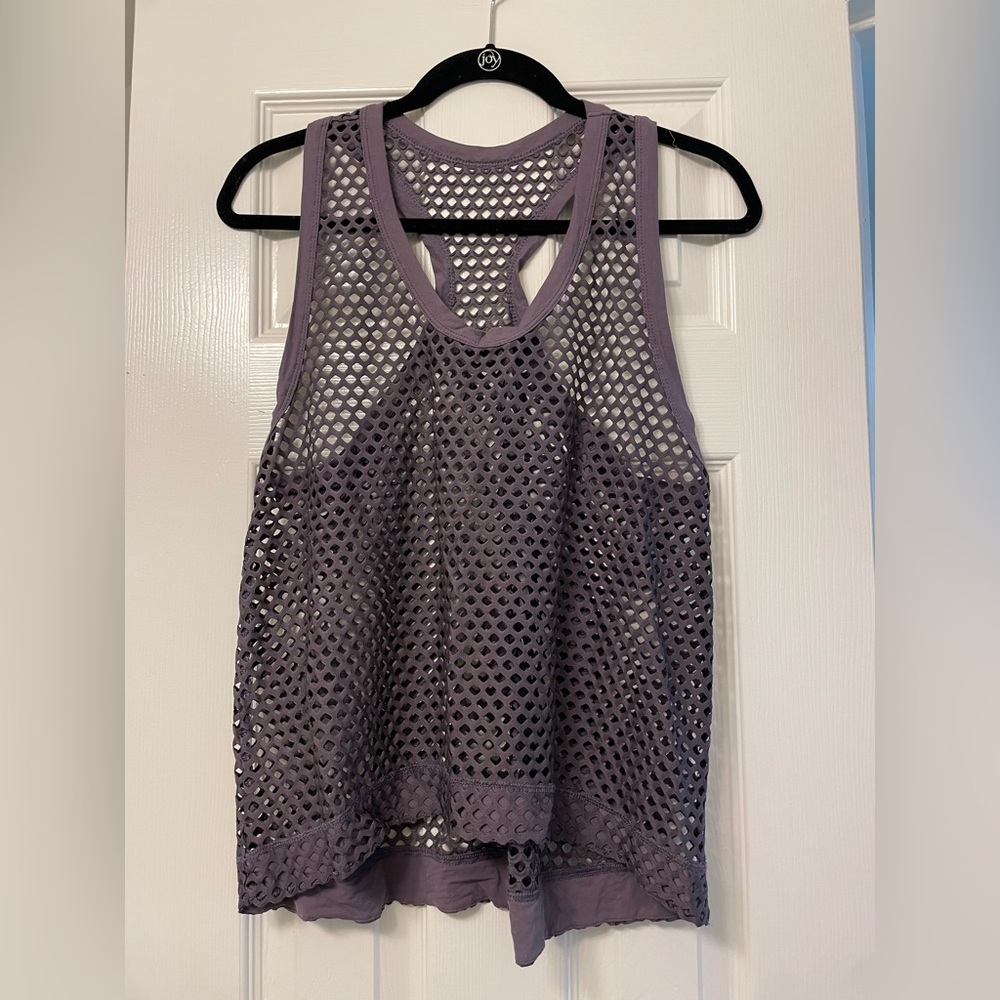 Mesh Workout Tank in Purple